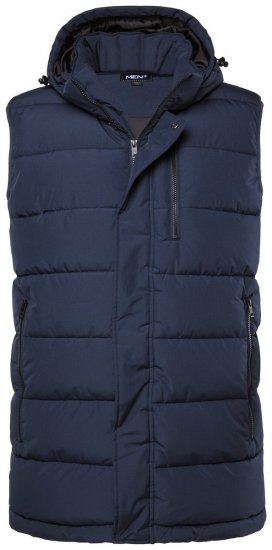 Men+ 433 Quiltad väst med huva Mörkblå - Jackor - Stora jackor - 2XL-12XL