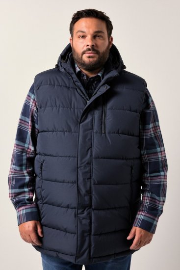 Men+ 433 Quiltad väst med huva Mörkblå - Jackor - Stora jackor - 2XL-12XL
