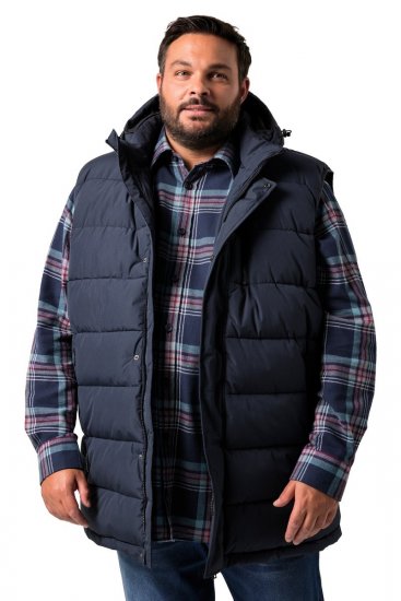 Men+ 433 Quiltad väst med huva Mörkblå - Jackor - Stora jackor - 2XL-12XL