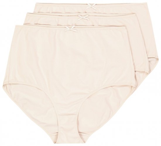 Ulla Popken 842435 Trosor med hög midja 3-pack Beige - Trosor - 