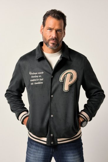 JP1880 Blouson Velour with Chest Embroidery Dark Green - Jackor - Stora jackor - 2XL-12XL
