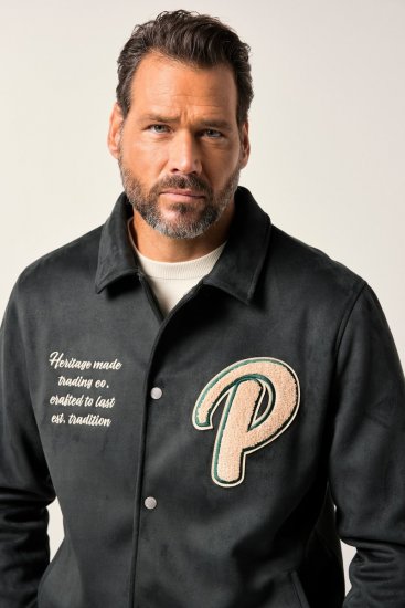 JP1880 Blouson Velour with Chest Embroidery Dark Green - Jackor - Stora jackor - 2XL-12XL