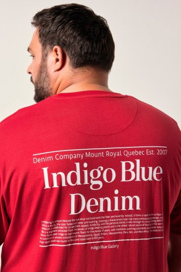 Men+ 500 T-shirt Indigo Blue Denim Mörkröd - T-shirts - Stora T-shirts - 2XL-14XL