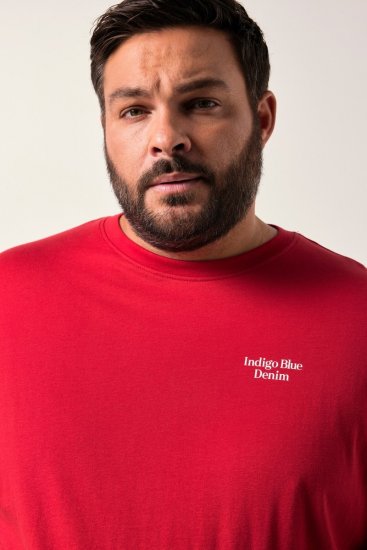 Men+ 500 T-shirt Indigo Blue Denim Mörkröd - T-shirts - Stora T-shirts - 2XL-14XL