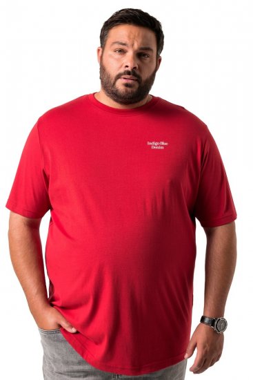 Men+ 500 T-shirt Indigo Blue Denim Mörkröd - T-shirts - Stora T-shirts - 2XL-14XL