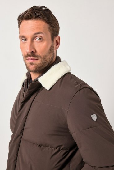 JP1880 842508 Jacka med teddykrage Hasselnöt - Jackor - Stora jackor - 2XL-12XL