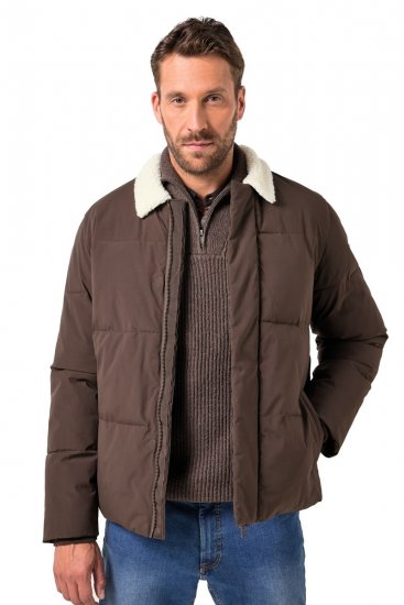 JP1880 842508 Jacka med teddykrage Hasselnöt - Jackor - Stora jackor - 2XL-12XL