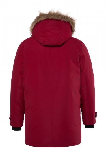 Men+ 619 Funktionsparkas med fuskpäls på huvan Vinröd - Jackor - Stora jackor - 2XL-12XL