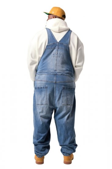 JP1880 842648 Hängselbyxor i jeans med vid passform Denimblå - Jeans & byxor - Stora Jeans och Stora Byxor