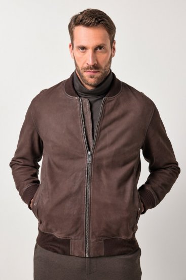 JP1880 Jacket Buffed Nubuck Lamb Leather Brown - Jackor - Stora jackor - 2XL-12XL