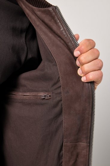 JP1880 Jacket Buffed Nubuck Lamb Leather Brown - Jackor - Stora jackor - 2XL-12XL