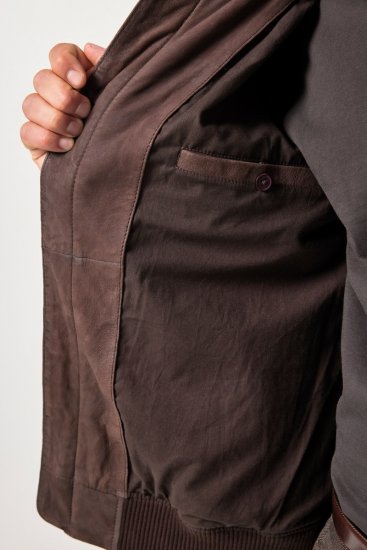 JP1880 Jacket Buffed Nubuck Lamb Leather Brown - Jackor - Stora jackor - 2XL-12XL
