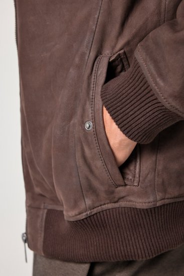 JP1880 Jacket Buffed Nubuck Lamb Leather Brown - Jackor - Stora jackor - 2XL-12XL