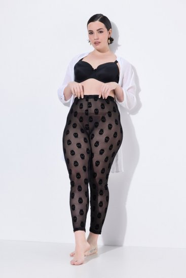 Ulla Popken 842886 Mönstrade strumpleggings Svart - Strumpbyxor & strumpor - 