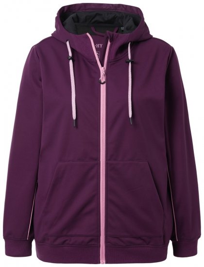 Ulla Popken 843186 Vattenavvisande softshelljacka med reflexer Vinröd - Jackor - Damjackor i stora storlekar