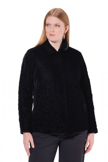Ulla Popken 843244 Sammetsjacka Svart - Jackor - Damjackor i stora storlekar