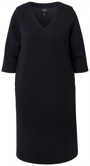 Ulla Popken 843326 Sweatklänning med 3/4-ärm Svart - Sweatklänningar - 