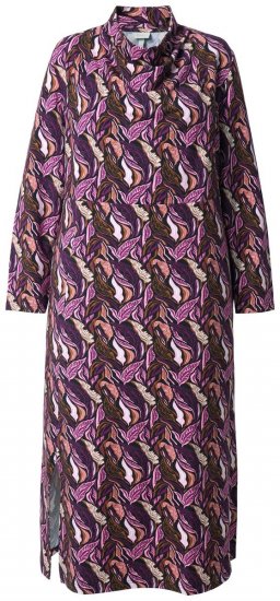 Ulla Popken 843358 Mönstrad sweatklänning Plommon - Sweatklänningar - 