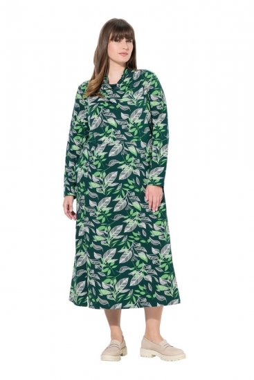 Ulla Popken 843496 Mönstrad sweatklänning Korall - Sweatklänningar - 