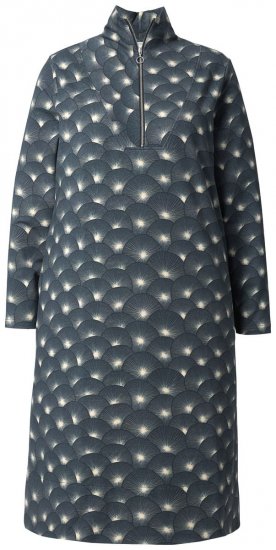 Ulla Popken 843506 Mönstrad sweatklänning Svart - Sweatklänningar - 