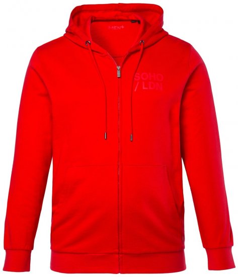 Men+ 305 Hoodie med dragkedja Soho LDN Chiliröd - Tröjor & hoodies - Stora hoodies & tröjor - 2XL-14XL