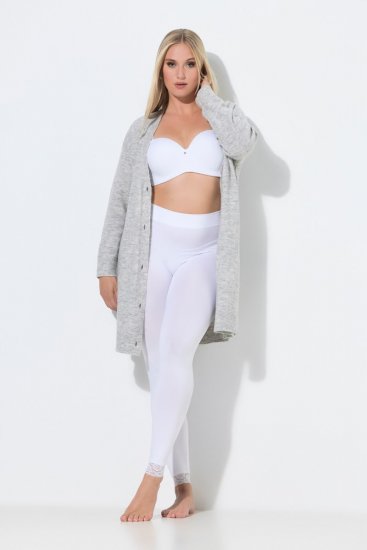 Ulla Popken 844563 Strumpleggings med spets Vit - Strumpbyxor & strumpor - 