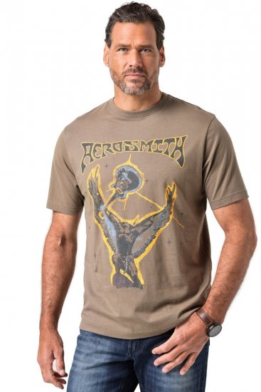 JP1880 844644 Aerosmith T-shirt Mörk taupe - Band T-shirts - Band T-shirts i stora storlekar