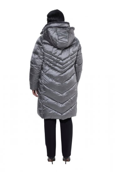 Ulla Popken 844764 HYPRAR vadderad kappa med metallicglans Antracit - Kappor - Kappor i stora storlekar