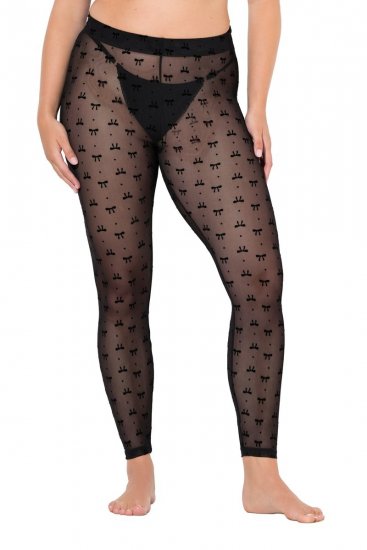 Ulla Popken 844970 Mönstrade strumpleggings Svart - Strumpbyxor & strumpor - 