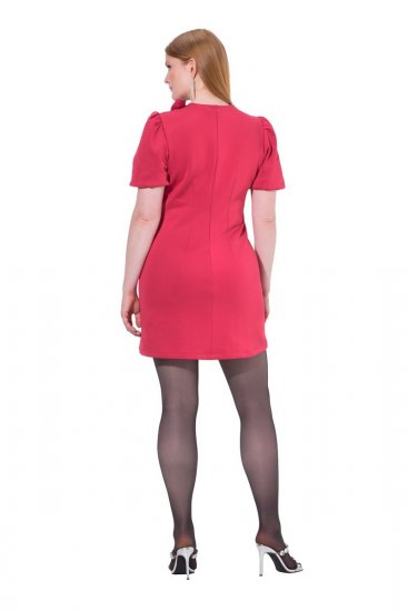 Ulla Popken 845148 Blommig bodyconklänning Magenta - Klänningar - Klänningar för alla storlekar