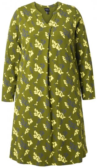 Ulla Popken 845190 Blommig jerseyklänning Turkos - Jerseyklänningar - 