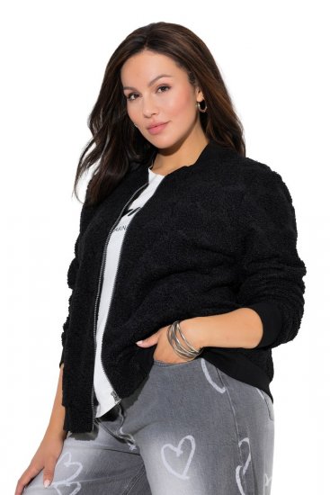 Ulla Popken 845262 Teddyjacka Svart - Jackor - Damjackor i stora storlekar