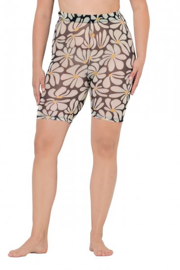 Ulla Popken 845285 Blommiga skavskyddsshorts Svart - Skavskyddsshorts - 