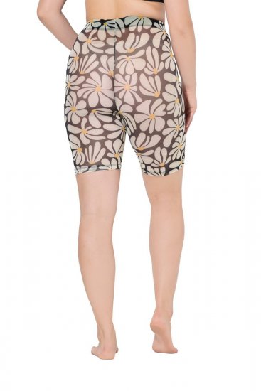 Ulla Popken 845285 Blommiga skavskyddsshorts Svart - Skavskyddsshorts - 