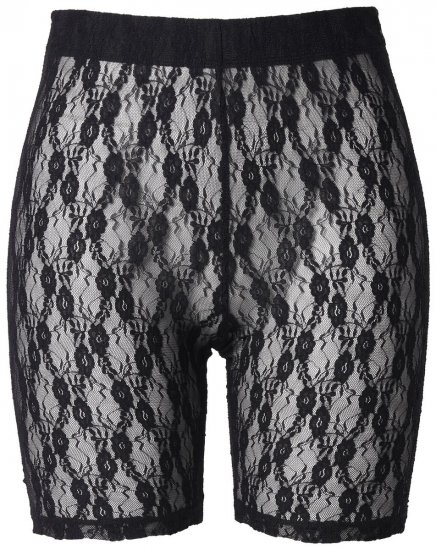 Ulla Popken 845290 Blommiga skavskyddsshorts med spets Svart - Skavskyddsshorts - 