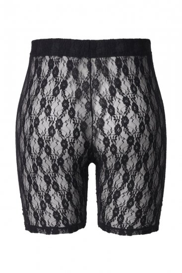 Ulla Popken 845290 Blommiga skavskyddsshorts med spets Svart - Skavskyddsshorts - 