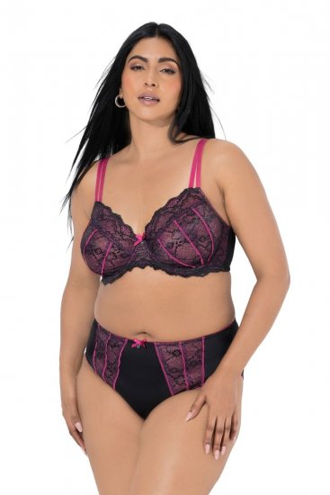Ulla Popken 845885 Blommiga trosor med spets Rosa - Trosor - 
