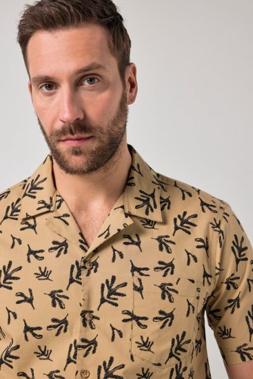 JP1880 Boxy Cuba Short Sleeve Shirt Camel - Skjortor - Stora skjortor - 2XL-8XL