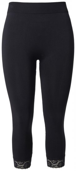 Ulla Popken 846491 3/4-strumpleggings med spets Svart - Strumpbyxor & strumpor - 