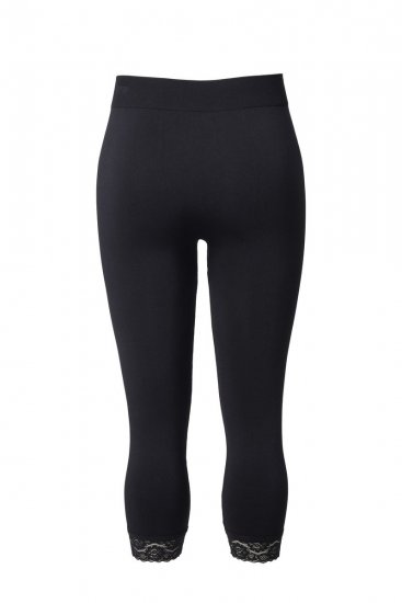 Ulla Popken 846491 3/4-strumpleggings med spets Svart - Strumpbyxor & strumpor - 