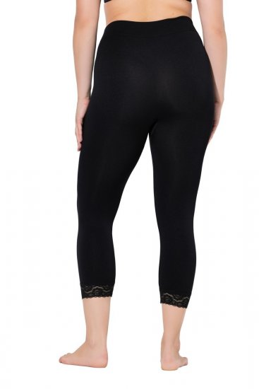 Ulla Popken 846491 3/4-strumpleggings med spets Svart - Strumpbyxor & strumpor - 