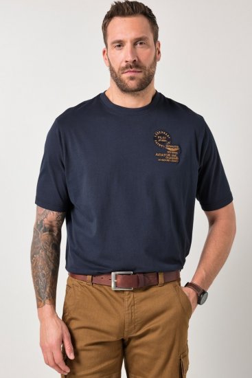 JP1880 846657 T-shirt bellyfit med emblem Mörkblå TALL - TALL T-shirts - T-Shirts för Långa Män
