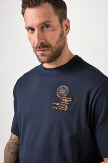 JP1880 846657 T-shirt bellyfit med emblem Mörkblå TALL - TALL T-shirts - T-Shirts för Långa Män