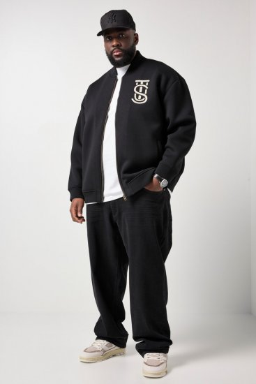 STHUGE 847083 Varsityjacka i scubatyg Svart - Jackor - Stora jackor - 2XL-12XL