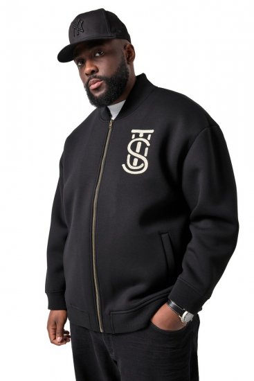 STHUGE 847083 Varsityjacka i scubatyg Svart - Jackor - Stora jackor - 2XL-12XL