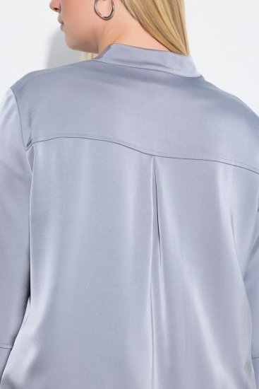 Ulla Popken 847191 Skimrande blousonjacka med collegekrage Grå - Jackor - Damjackor i stora storlekar