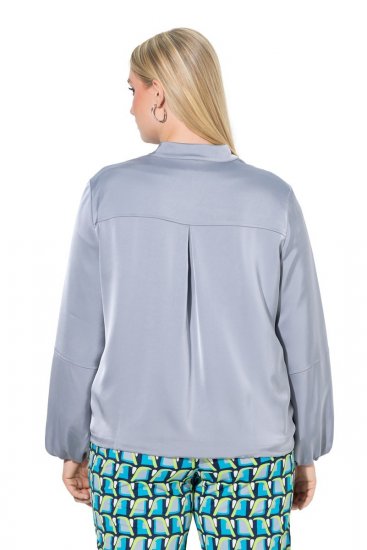 Ulla Popken 847191 Skimrande blousonjacka med collegekrage Grå - Jackor - Damjackor i stora storlekar