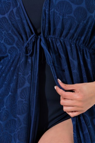 Ulla Popken 847654 Mönstrad klänning Mörkblå - Kaftaner - 
