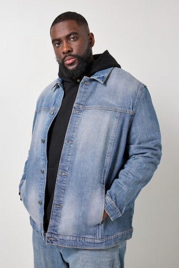 STHUGE 847739 Jeansjacka i vintagelook Ljusblå - Jackor - Stora jackor - 2XL-12XL