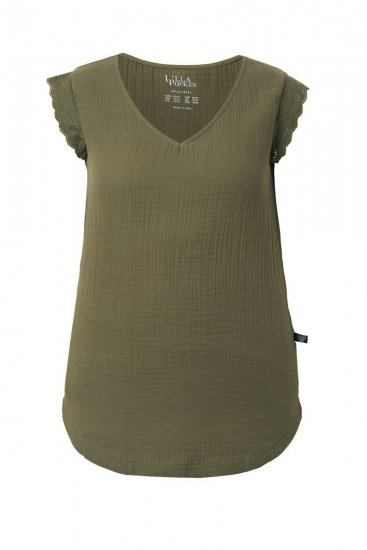 Ulla Popken 848131 Pyjamas med spets Olivgrön - Pyjamas/Loungewear - 